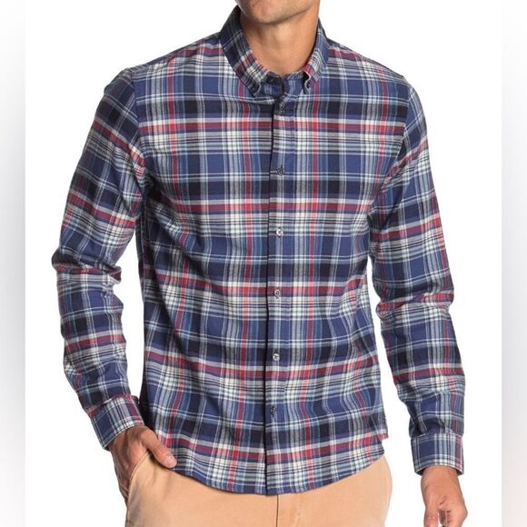 Slate & Stone Other - Slate & Stone Men's Long Sleeve Dean Plaid Flannel Shirt Button Down Collar LG